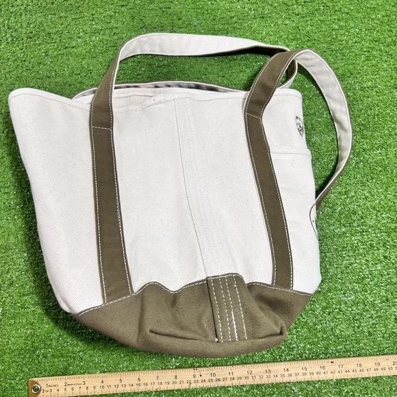 KUHL Canvas Tote Bag MURDOCH'S Large 17" X 13". Olive Drab & Cream NWOT handbag - Picture 8 of 8